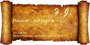 Hauzer Julietta névjegykártya